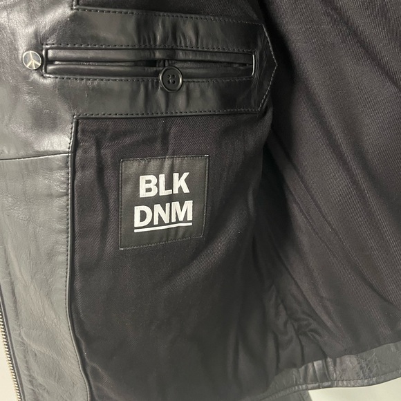 BLK DNM Studded Leather Jacket Black Mens Size M Medium - Picture 11 of 16